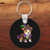Grappig Pitbull-liefhebber Festival Carnaval Mardi Sleutelhanger (Voorkant)