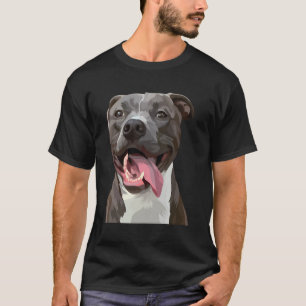 Grappig Pitbull Waterverf Dog Mam Pap Moederdag B T-shirt