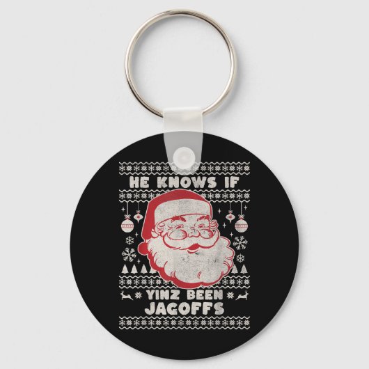 Grappig Pittsburgh Kerstfeest Sleutelhanger (Voorkant)