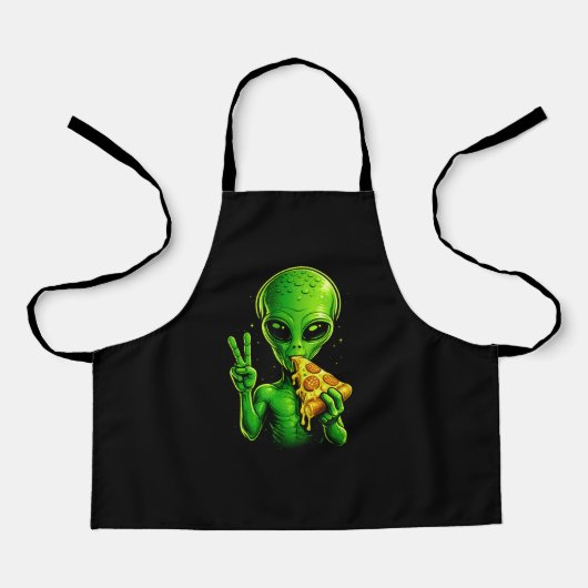 Grappig Pizza Chef Schort Alien Pizza Liefhebber K (Voorkant)