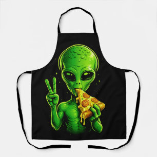 Grappig Pizza Chef Schort Alien Pizza Liefhebber K