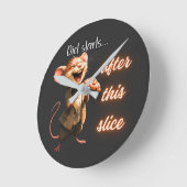 Grappig Pizza Dieet Muis Ontwerp Ronde Klok (Hoek)