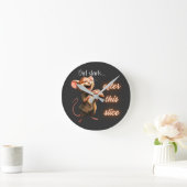 Grappig Pizza Dieet Muis Ontwerp Ronde Klok (Huis)