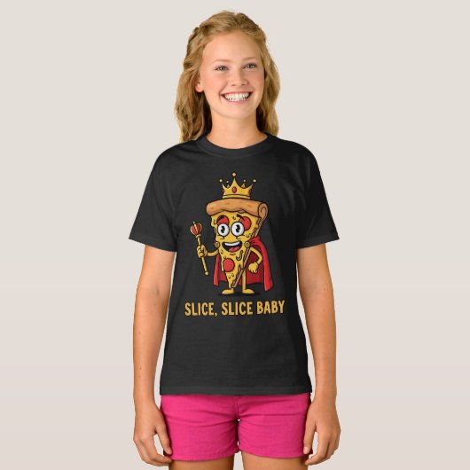 🍕 Grappig Pizza King T-shirt – Slice Baby (Voorkant volledig)