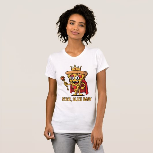 👑 Grappig Pizza King T-shirt – Slice Baby (Voorkant volledig)