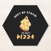Grappig pizza kostuum Halloween Party Kartonnen Onderzetters (Voorkant)