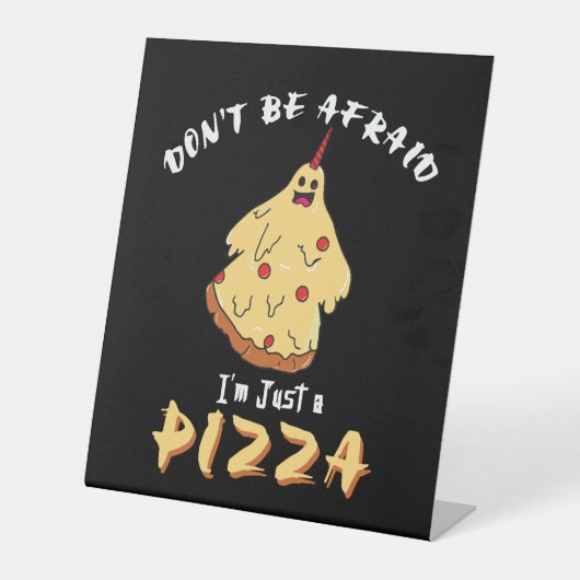 Grappig pizza kostuum Halloween Party Reclamebord Met Voetstuk (Voorkant)