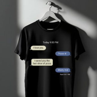 Grappig Pizza Liefde Chat Design T-shirt