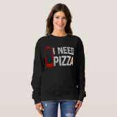 Grappig Pizza liefhebber eten Ik heb Pizza Low Bat Trui (Voorkant volledig)