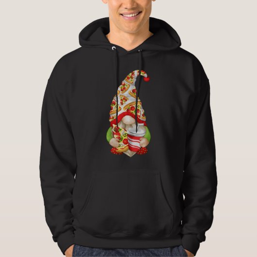 Grappig Pizza Lover Gnome Schattige Pizza Pattern Hoodie (Voorkant)