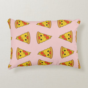 Grappig pizza patroon cute roze kinderen pepparoni accent kussen