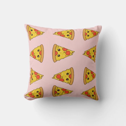 Grappig pizza patroon cute roze kinderen pepparoni kussen (Voorkant)