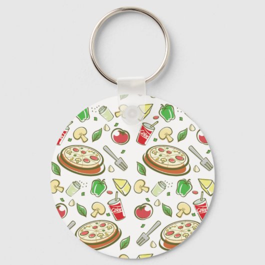 grappig pizza patroon vol1 sleutelhanger (Voorkant)