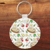 grappig pizza patroon vol1 sleutelhanger (Voorkant)