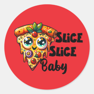 Grappig pizza plak feest ronde sticker