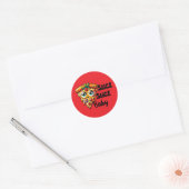 Grappig pizza plak feest ronde sticker (Envelop)