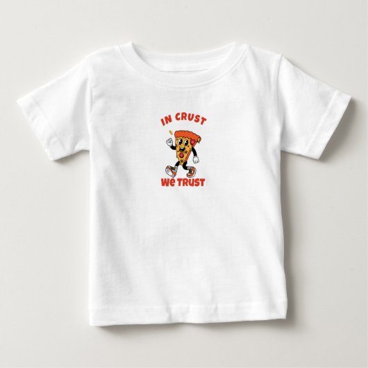 Grappig Pizza T-shirt – In Crust We Trust Grafisch (Voorkant)