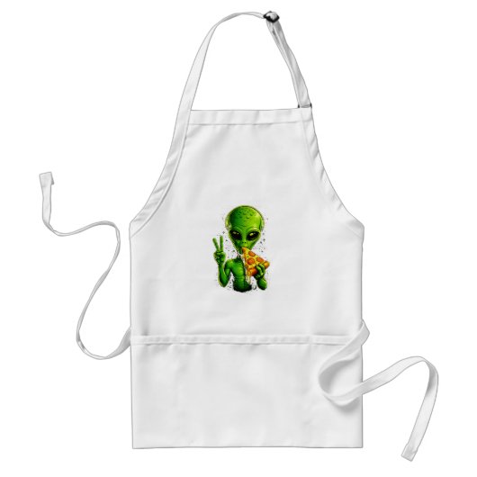 Grappig pizzachef schort Alien pizza liefhebber ko (Voorkant)