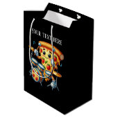 Grappig pizzadansfeestje medium cadeauzakje (Achterkant Gekanteld)