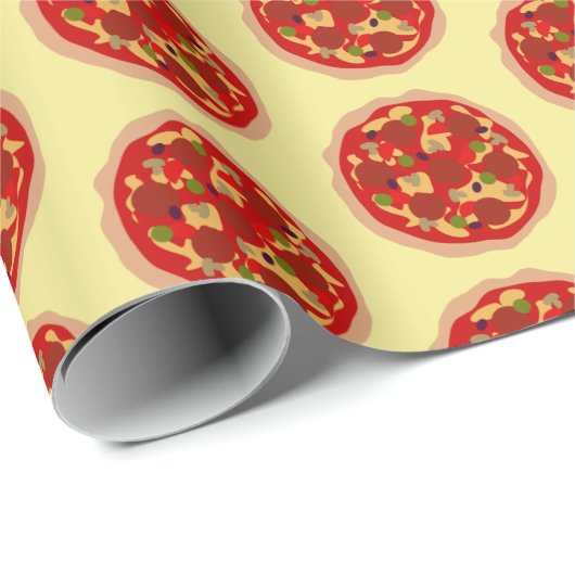 Grappig pizzapatroon Birthday party wrappaper Cadeaupapier (Rol Hoek)