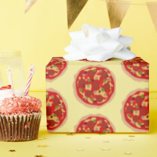 Grappig pizzapatroon Birthday party wrapping paper Cadeaupapier
