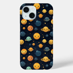 Grappig Planeten Ruimtepatroon iPhone 15 Case