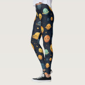 Grappig Planeten Ruimtepatroon Leggings (Links)