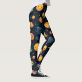 Grappig Planeten Ruimtepatroon Leggings (Rechts)