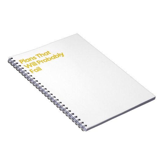 Grappig "Plannen die mislukken" Notitieboek (Rechterzijde)