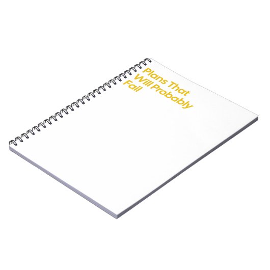 Grappig "Plannen die mislukken" Notitieboek (Linkerzijde)
