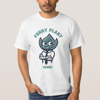Grappig Plant Familie Bold en Humorous Leaf-Head T-shirt