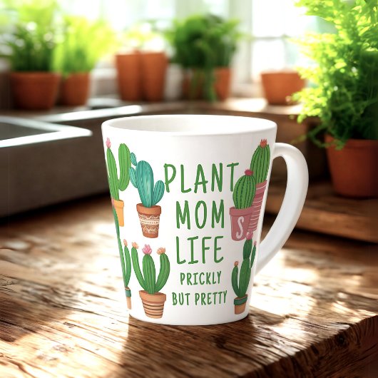 Grappig Plant Mom Life Prickly Cactus Latte Mok