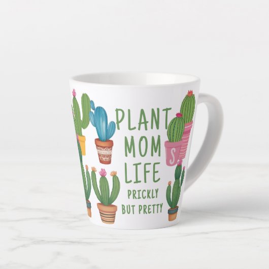 Grappig Plant Mom Life Prickly Cactus Latte Mok (Rechterhoek)