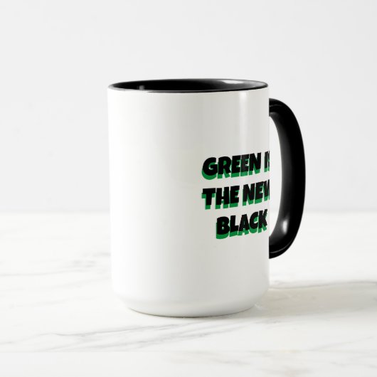 Grappig Plant Pun | Groen is het nieuwe zwart Mok (Voorkant rechts)