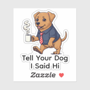 Grappig Platgehaarde Retriever Zakelijke Koffie Sticker