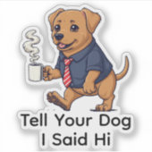Grappig Platgehaarde Retriever Zakelijke Koffie  Sticker (Voorkant)