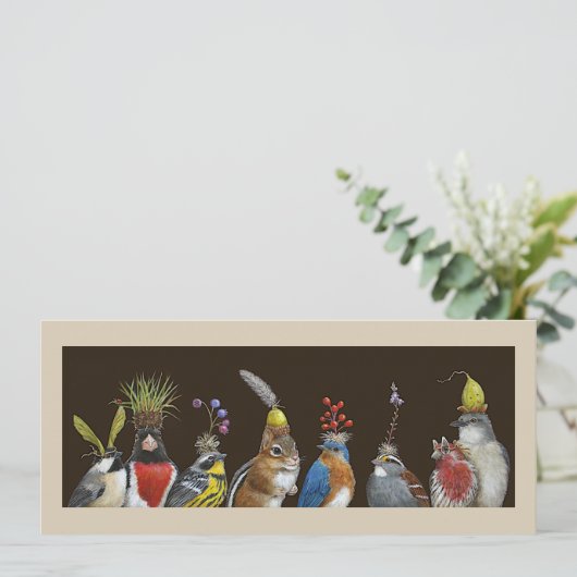 Grappig platte kaart "Chip crashte het feest." (Staand voorkant)