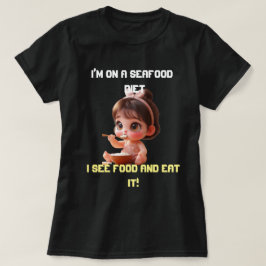 Grappig Plus maat T-Shirt | Ik zie eten en eet