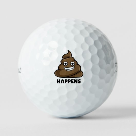 Grappig Poep Cadeau Golfballen (Voorkant)