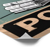 Grappig, "poep je?" Zwarte kat op het toilet Poster (Hoek)