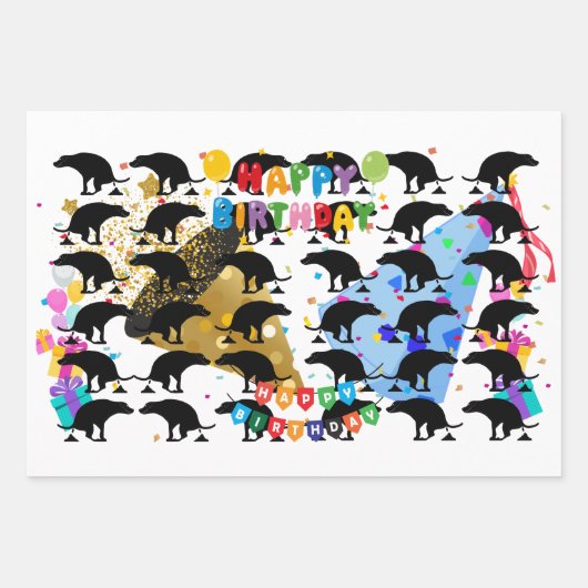 Grappig poepen hond verjaardag viering inpakpapier vel (Voorkant 3)