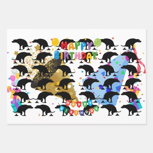 Grappig poepen hond verjaardag viering inpakpapier vel (Voorkant 2)