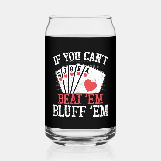 Grappig poker bluf gokken Casino Blikvorm Glas (Voorkant)