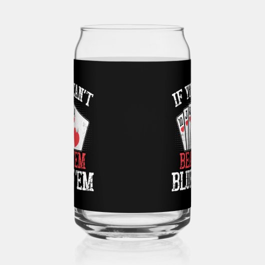 Grappig poker bluf gokken Casino Blikvorm Glas (Links)