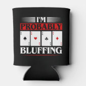 Grappig poker bluffen woord kunst gokken blikjeskoeler (Achterkant)