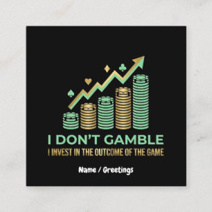 Grappig Poker Speler Shirt Ik Investeer in de Uitk Vierkante Visitekaartje