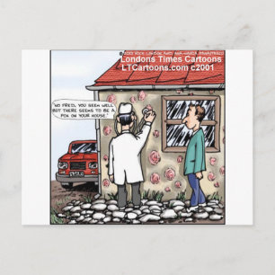 Grappig pokken in uw huis briefkaart