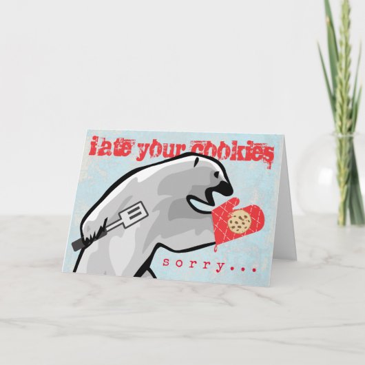 Grappig polar beer bakken koekjes kerstkaart (Voorkant)