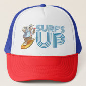 Grappig Polar Beer Surf Up Cool Surfen Cartoon Trucker Pet (Voorkant)