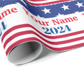 Grappig Politiek 2024 Amerikaanse vlag Patriottisc Cadeaupapier (Rol Hoek)